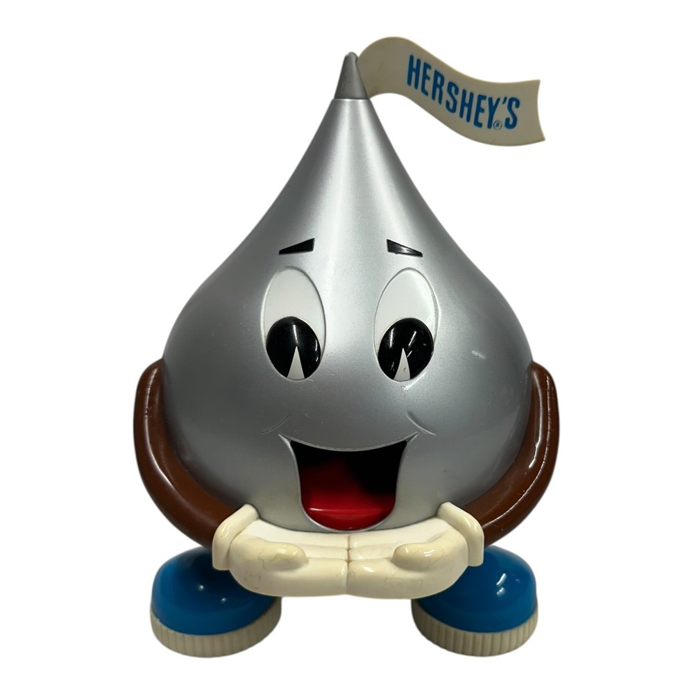 Vintage 1995 Hershey's Kisses Candy Dispenser Silver Blue Shoes